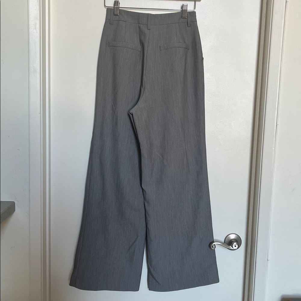 LULUS Tailored Gray wide leg trousers - Picture 3 of 5